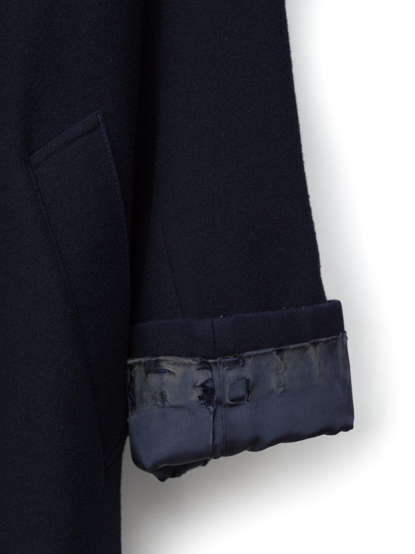 belted short coat navy ∙ melton wool nylon ∙ medium