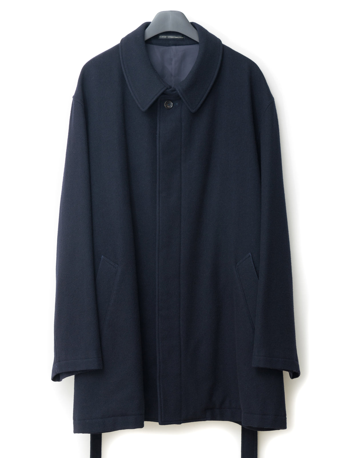 Belted Short Coat Navy
