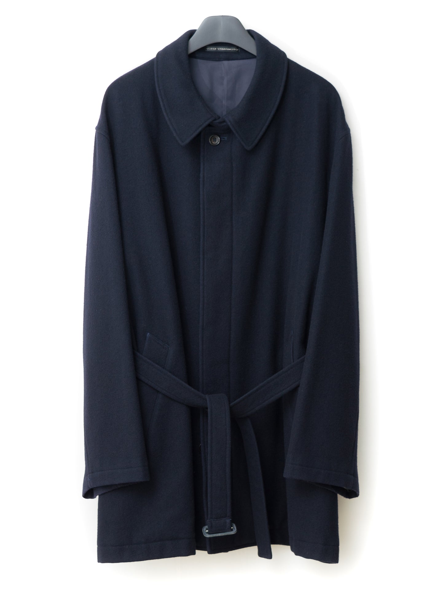 belted short coat navy ∙ melton wool nylon ∙ medium