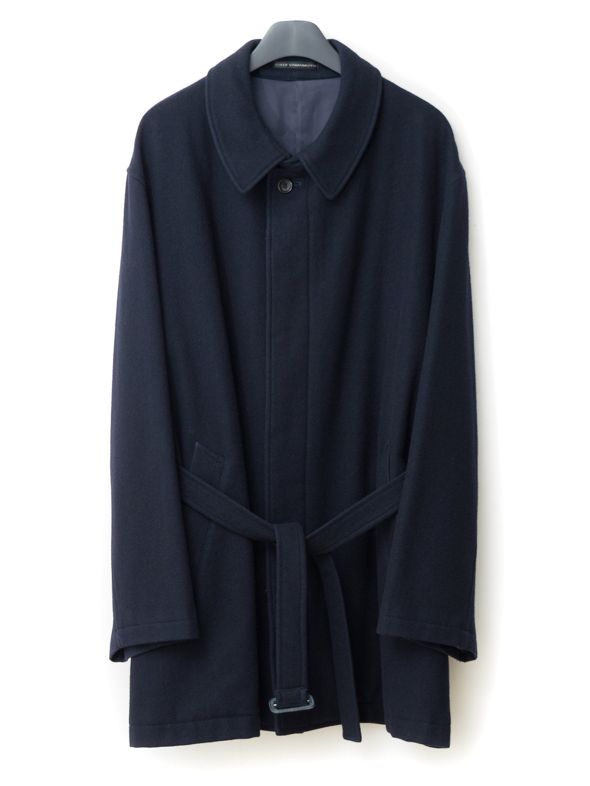 Belted Short Coat Navy