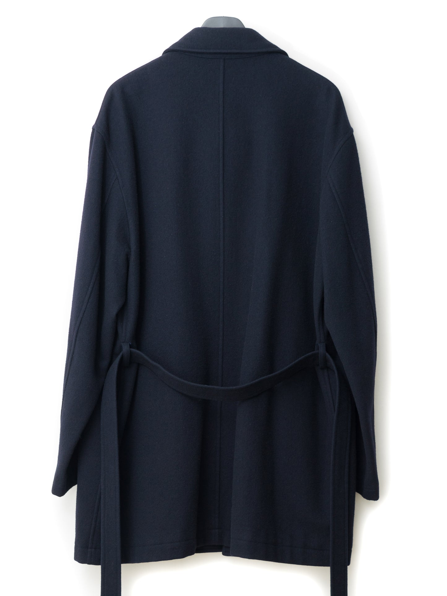 belted short coat navy ∙ melton wool nylon ∙ medium