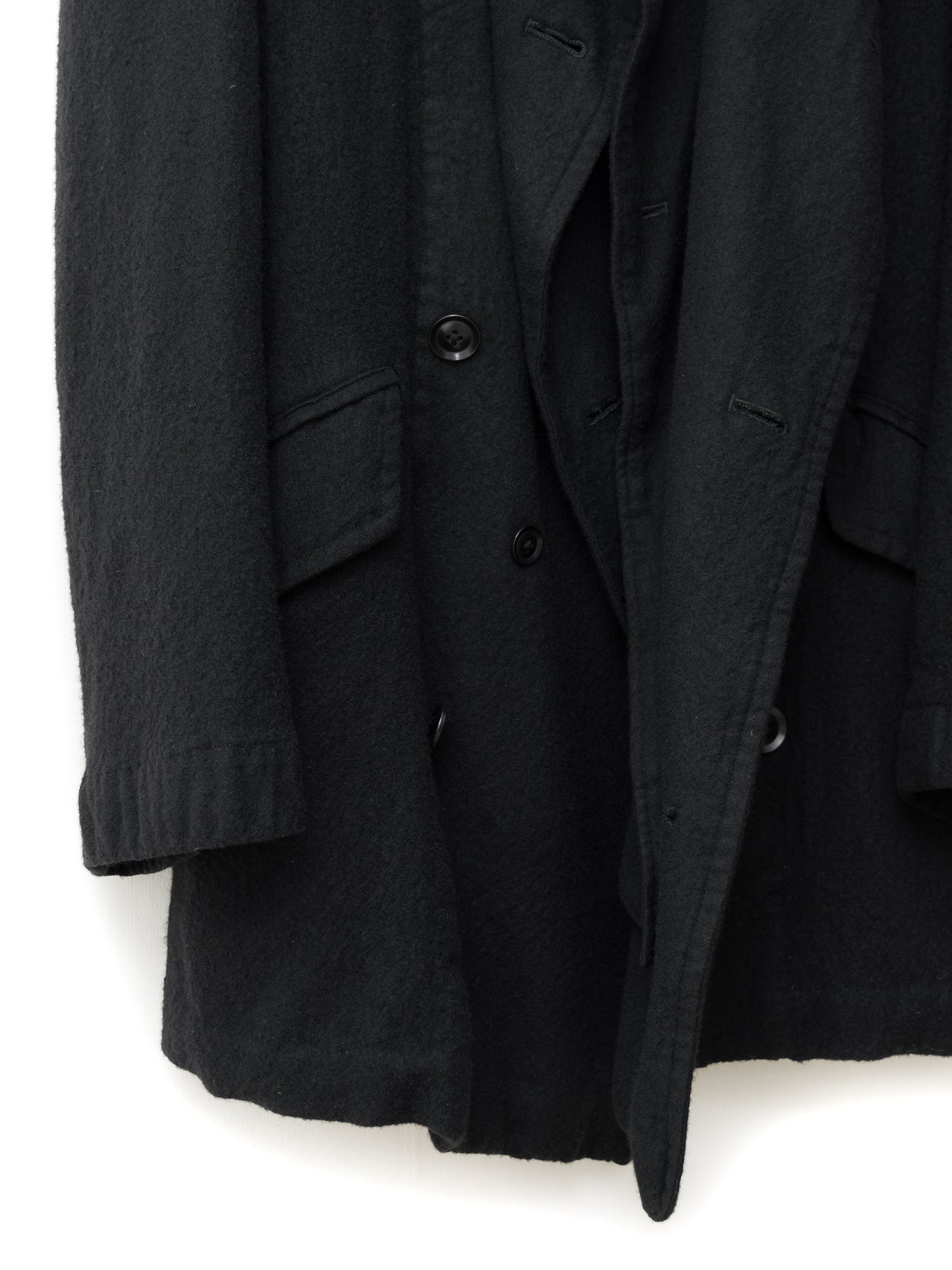 double breasted military coat black ∙ shrunken wool ∙ medium