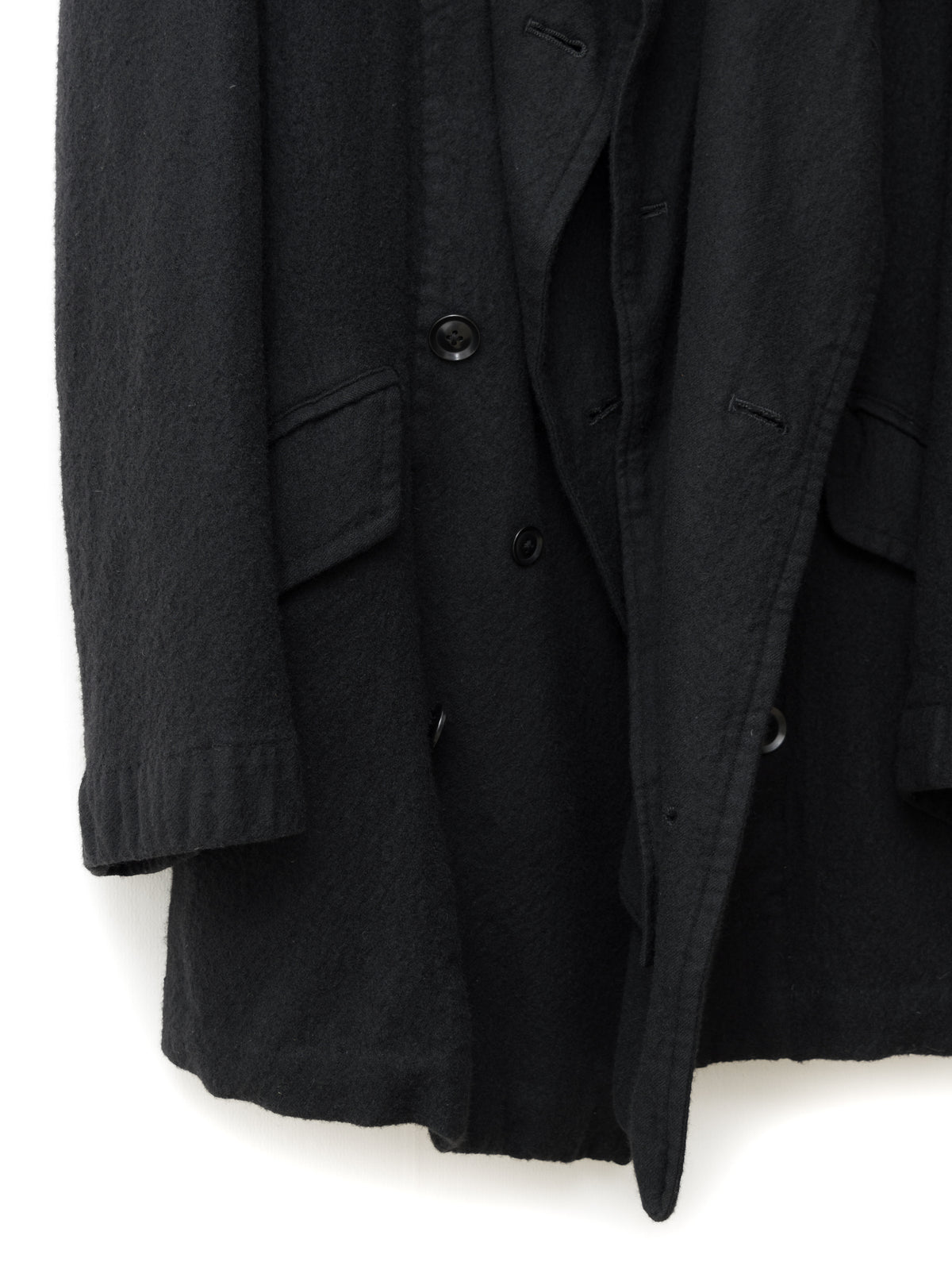 Double Breasted Military Coat Black
