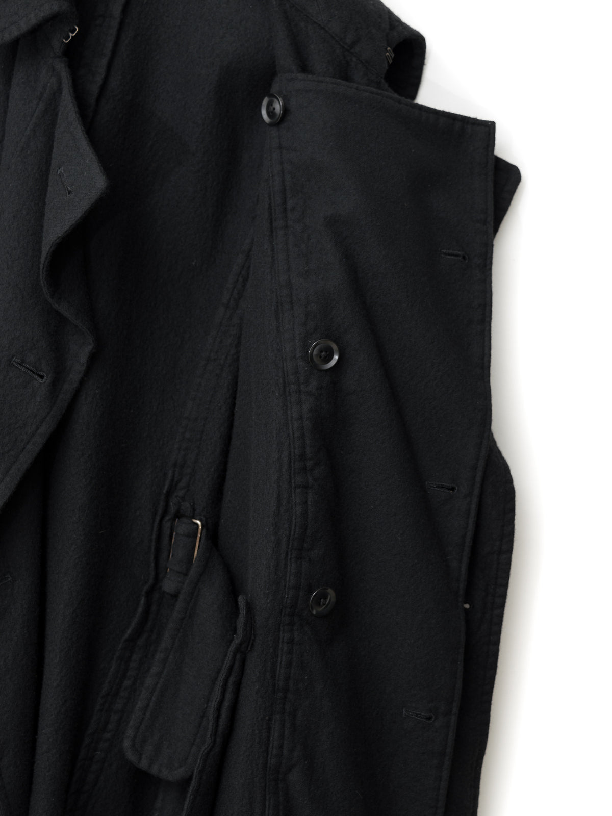 Double Breasted Military Coat Black
