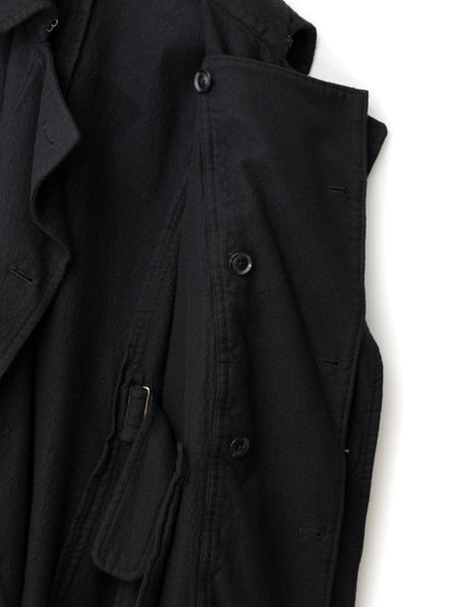 double breasted military coat black ∙ shrunken wool ∙ medium