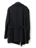 Double Breasted Military Coat Black