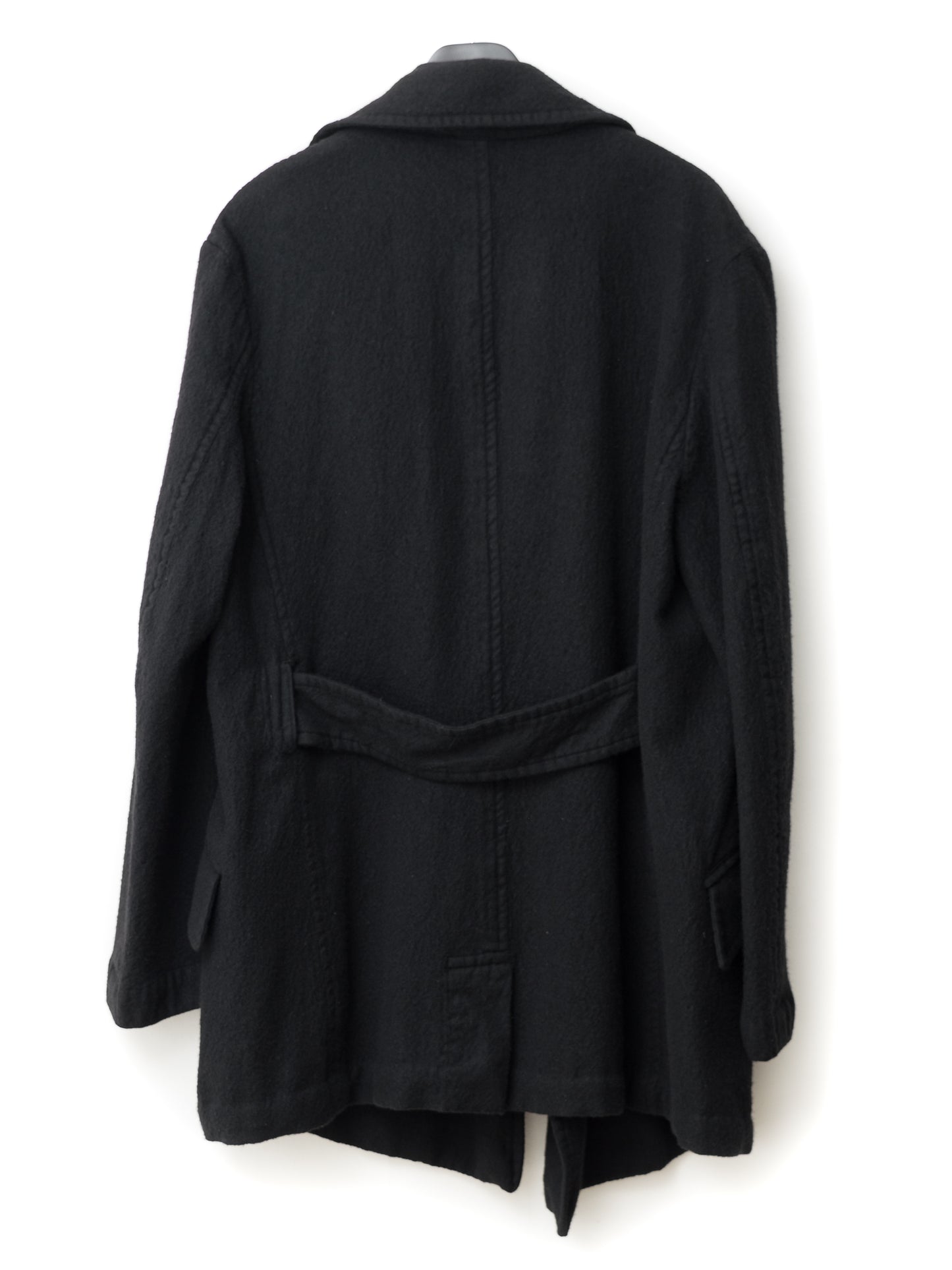 double breasted military coat black ∙ shrunken wool ∙ medium