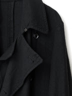 Double Breasted Military Coat Black