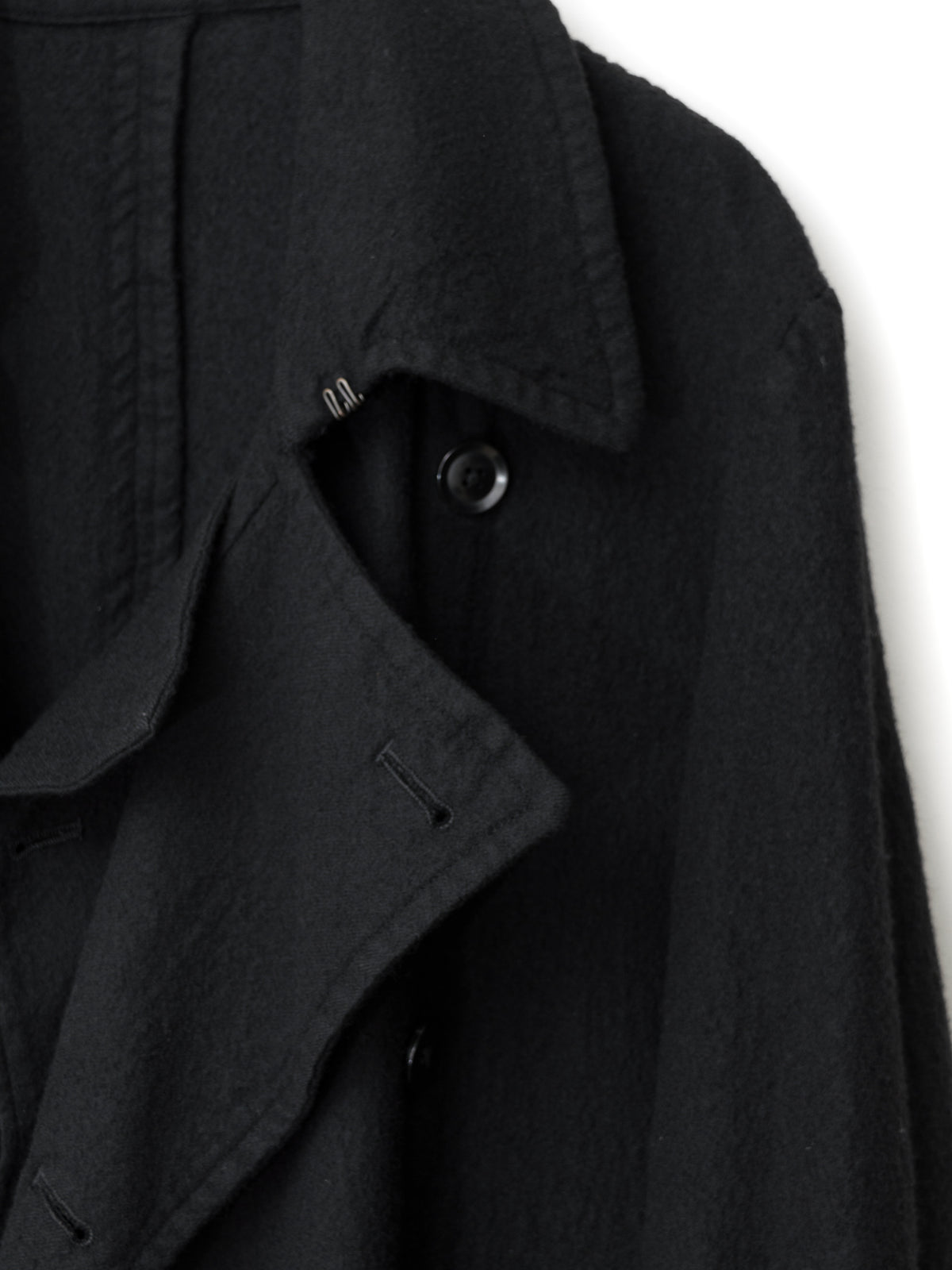 Double Breasted Military Coat Black