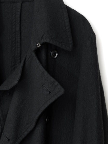 double breasted military coat black ∙ shrunken wool ∙ medium