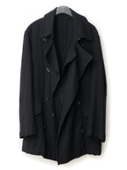 Double Breasted Military Coat Black