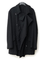 Double Breasted Military Coat Black