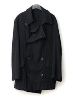 Double Breasted Military Coat Black