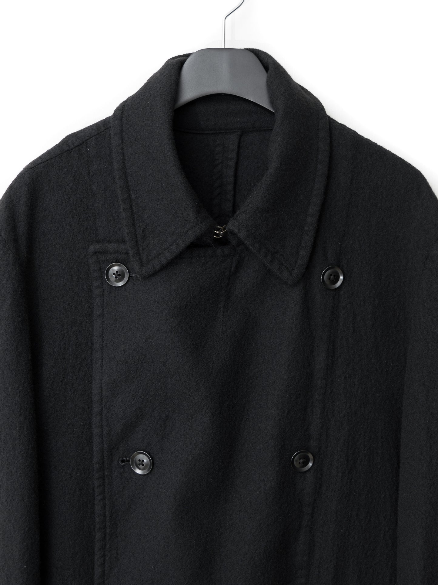 double breasted military coat black ∙ shrunken wool ∙ medium