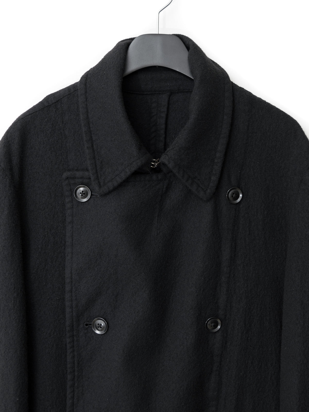 Double Breasted Military Coat Black