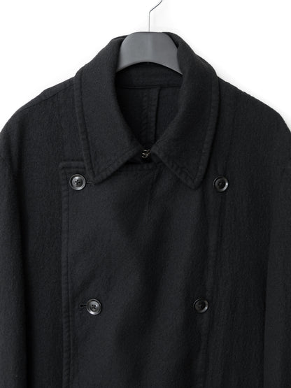 double breasted military coat black ∙ shrunken wool ∙ medium