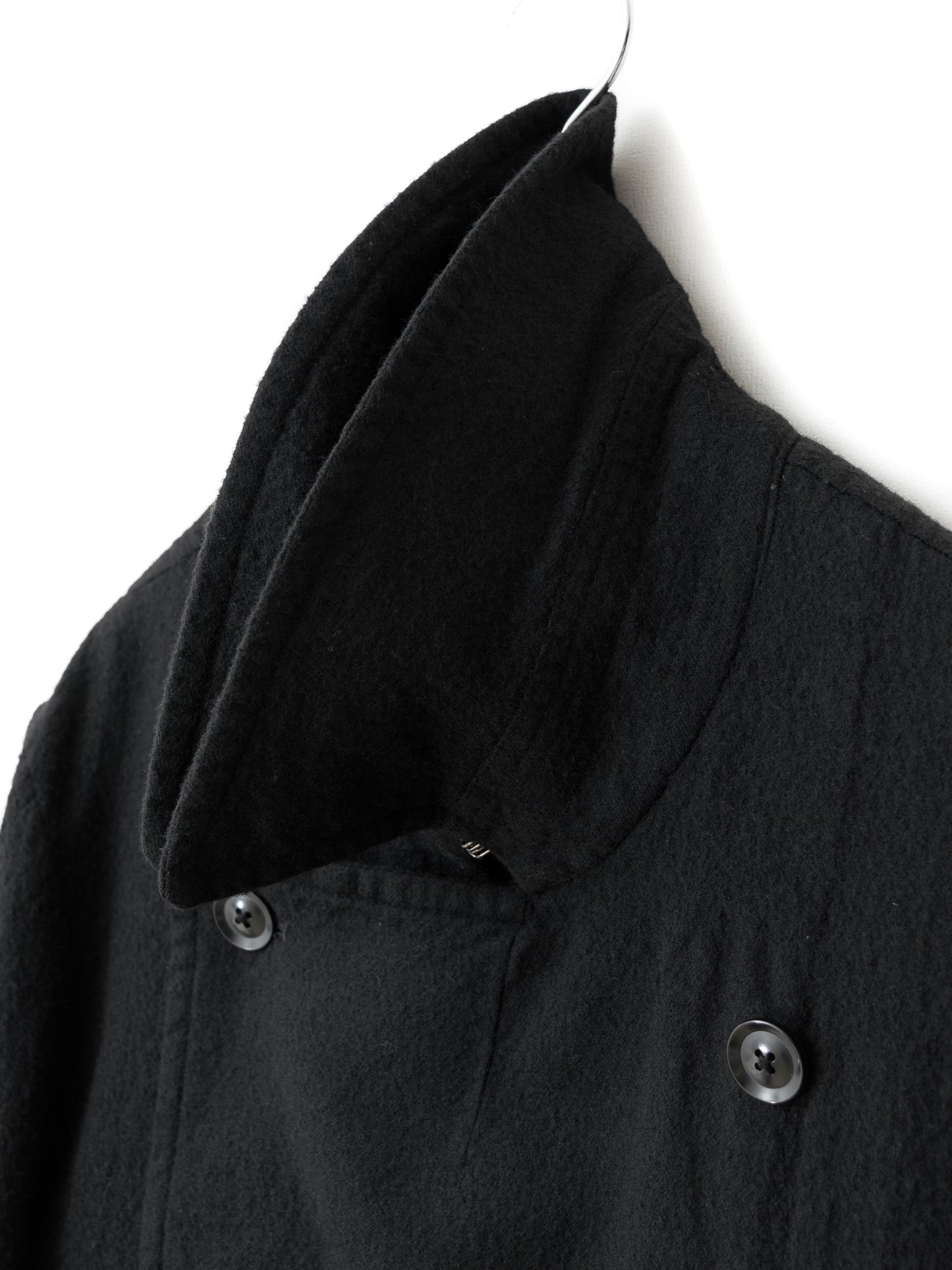 double breasted military coat black ∙ shrunken wool ∙ medium