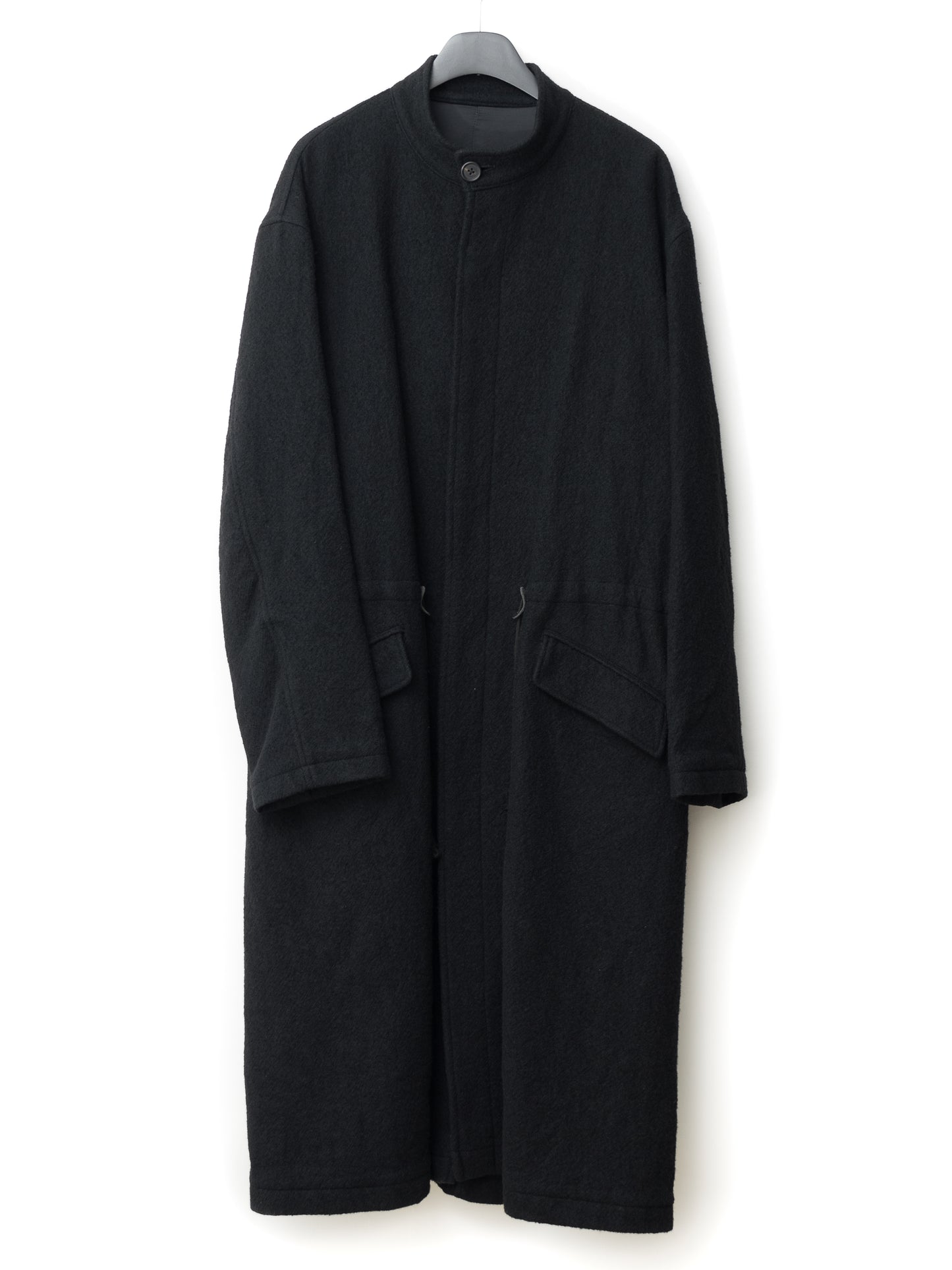 military coat black ∙ melton wool ∙ large