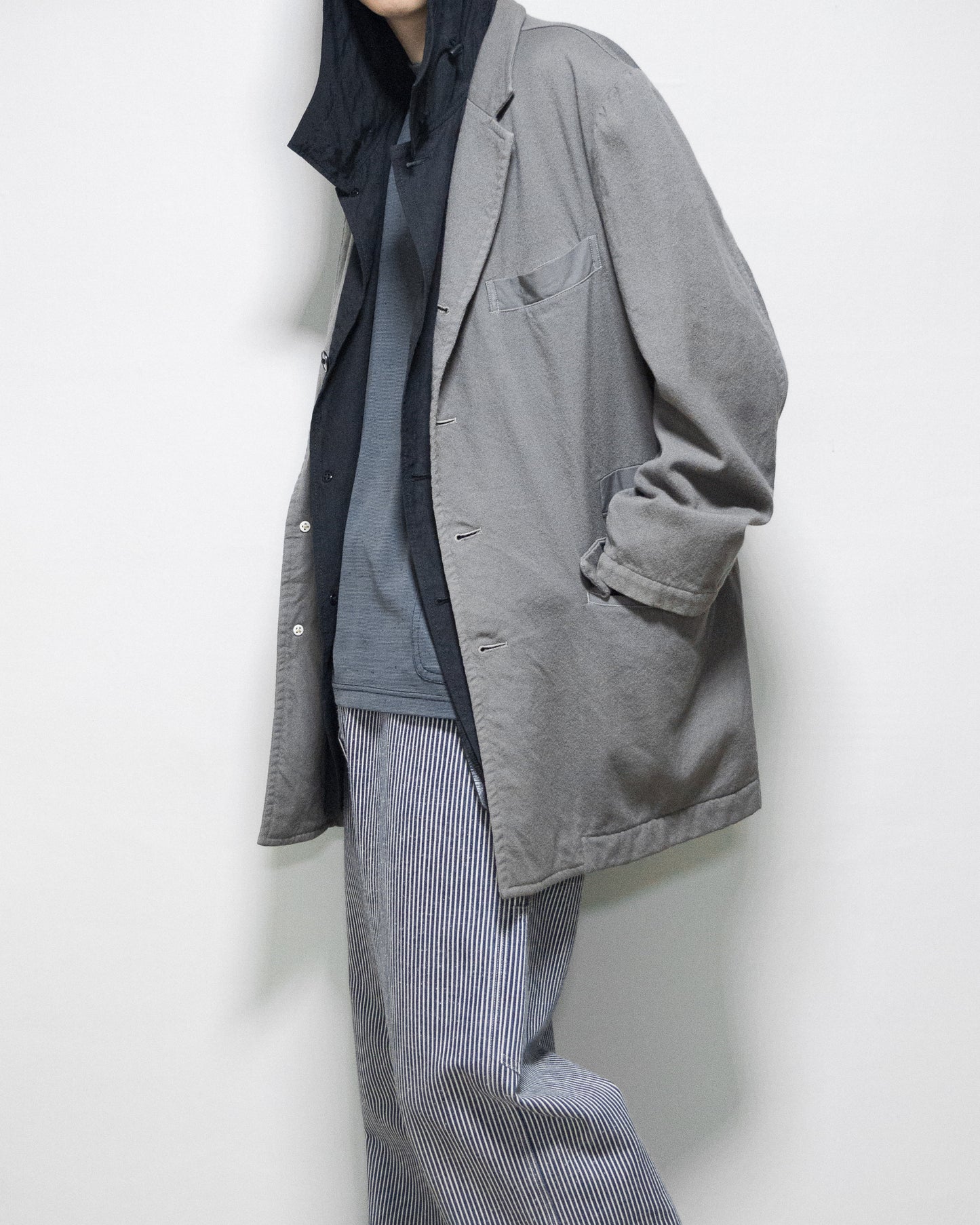 a/w 03 garment dyed tailored jacket ash