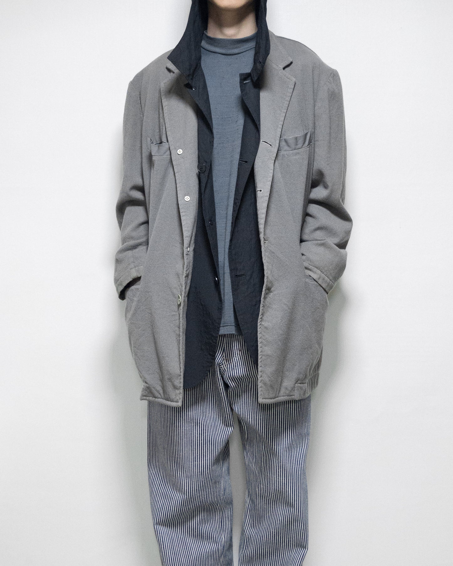 a/w 03 garment dyed tailored jacket ash