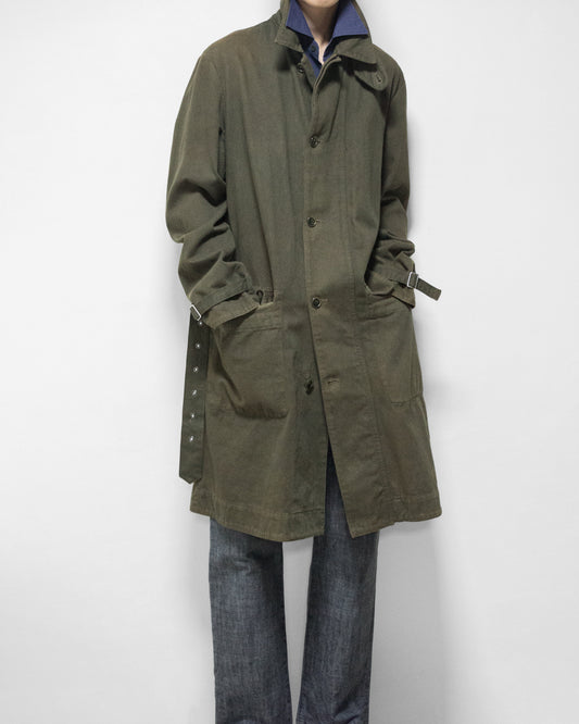 a/w 03 garment dyed motorcycle coat olive drab