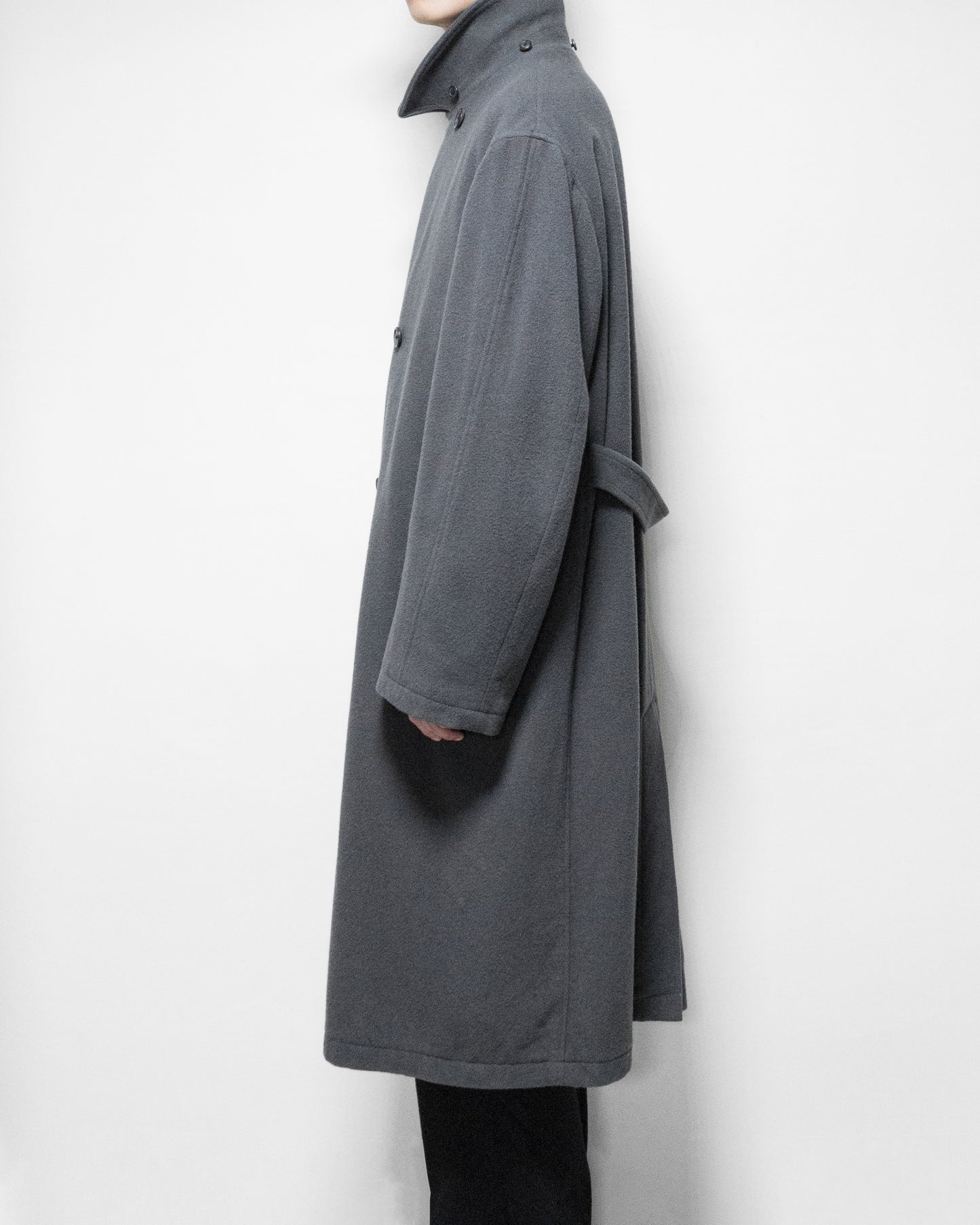 hooded tielocken coat pigeon grey