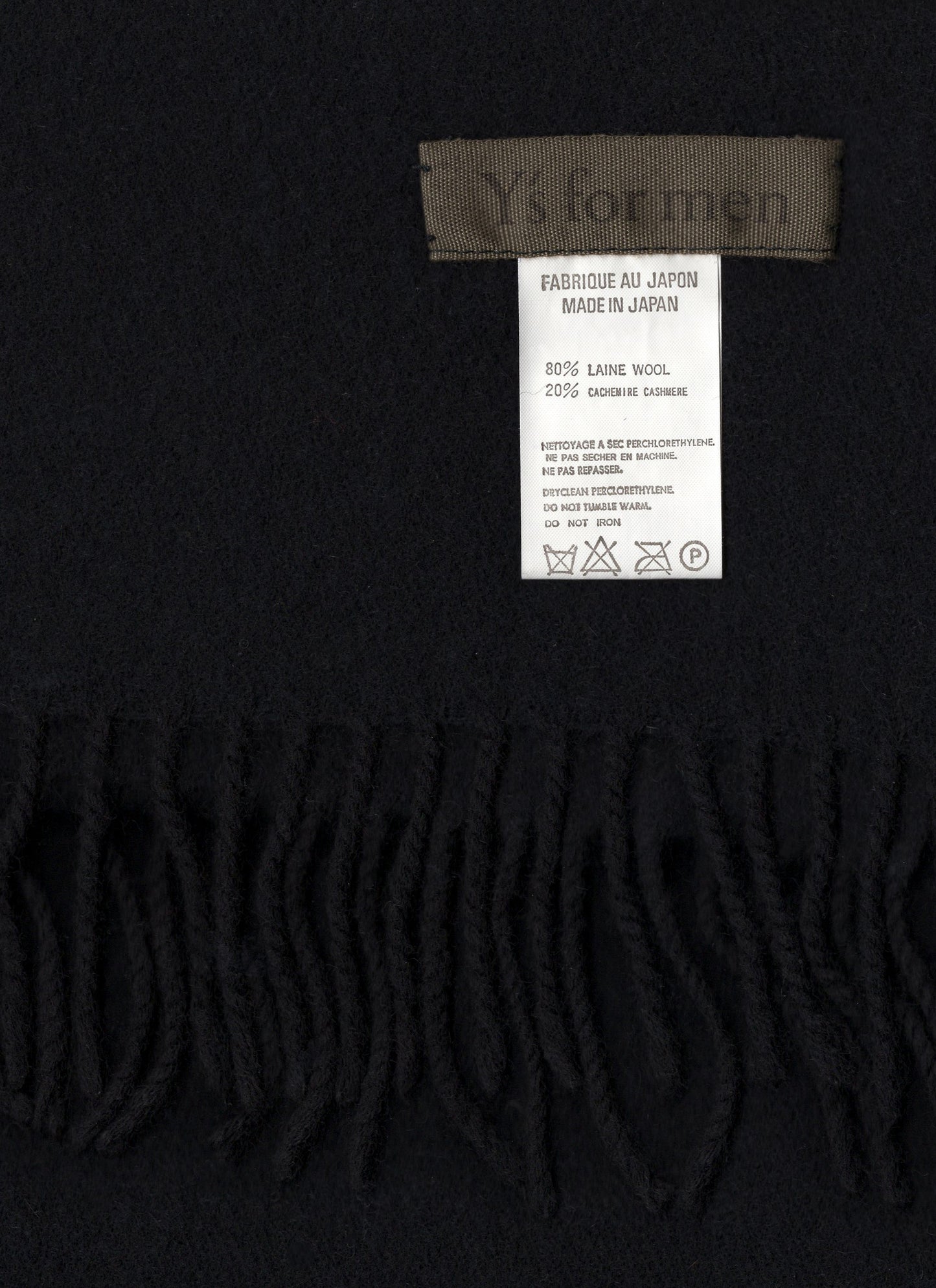 fringe scarf black ∙ wool cashmere