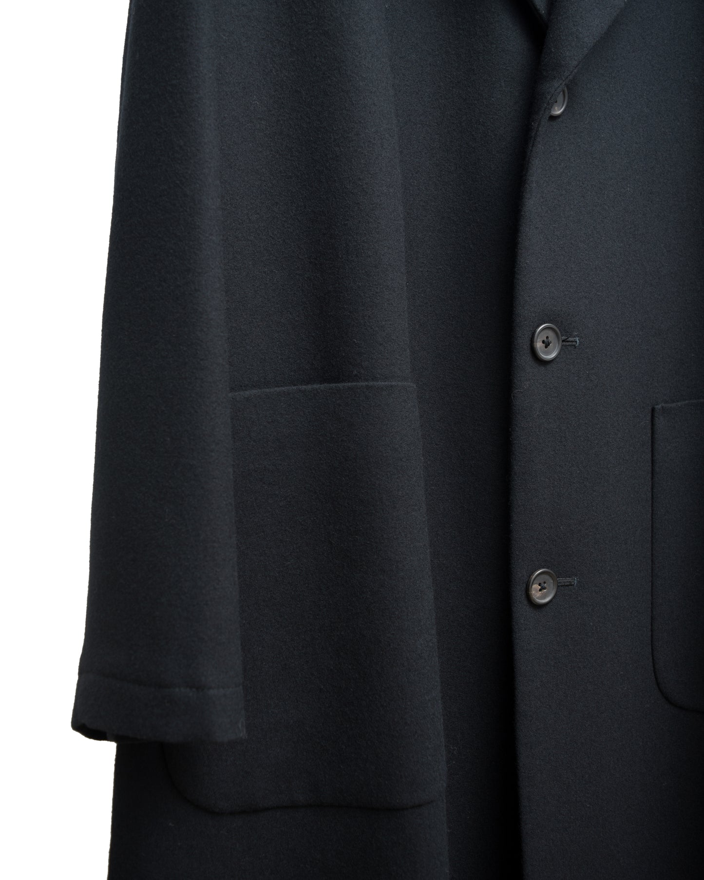 notch lapel coat black ∙ melton wool ∙ medium
