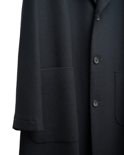 notch lapel coat black ∙ melton wool ∙ medium