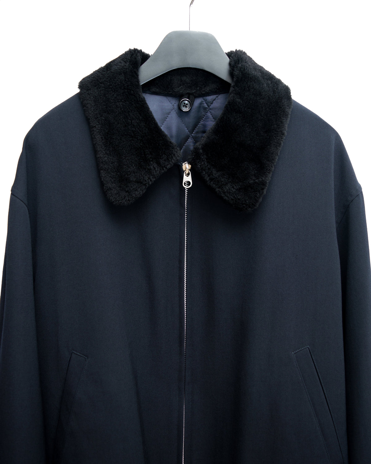 Fur Collar Blouson Navy