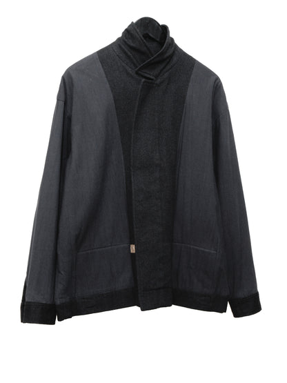 zip front blouson charcoal ∙ wool cotton ∙ one size