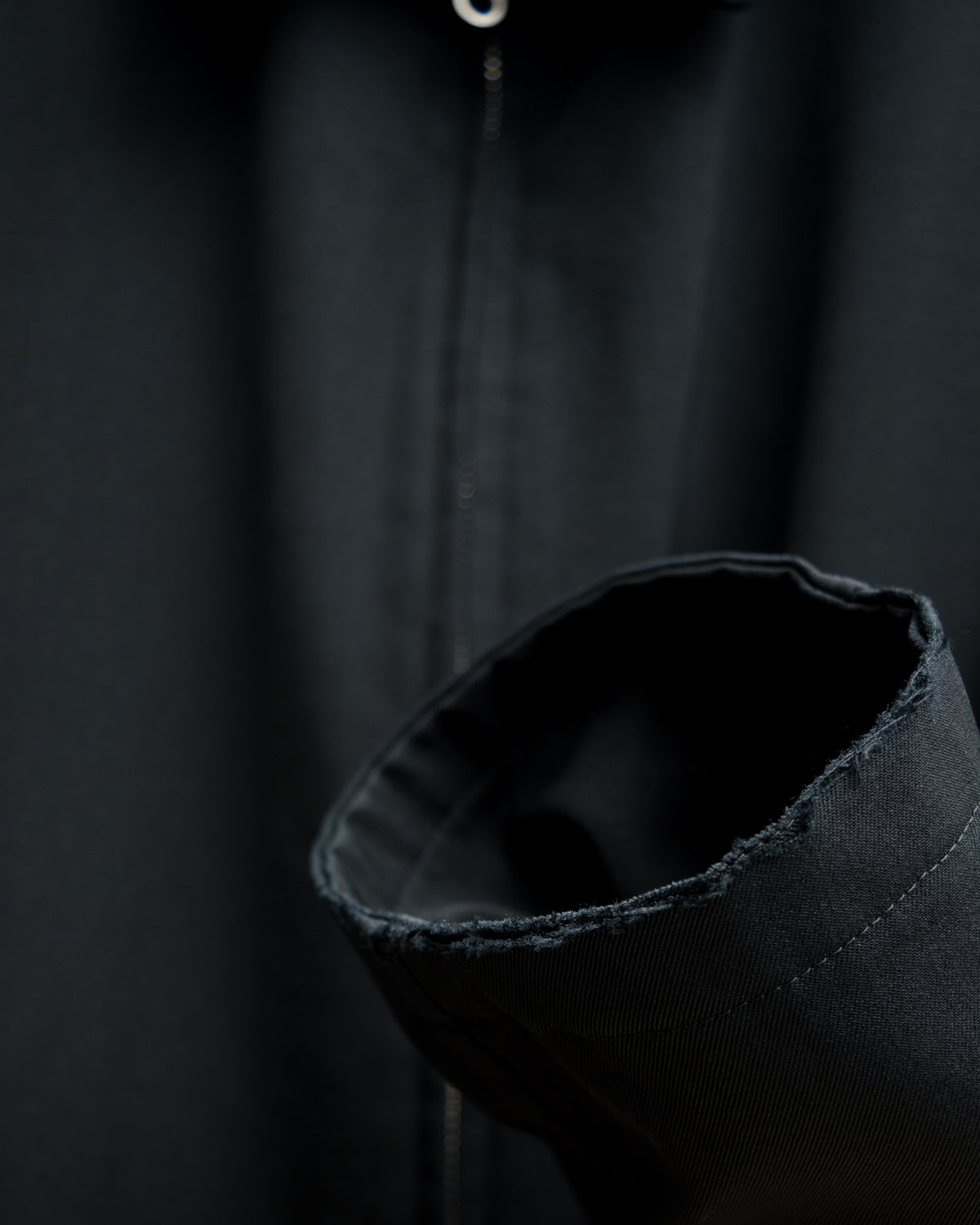 Fur Collar Blouson Black