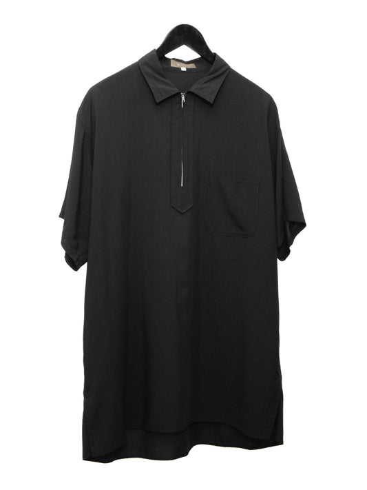 zip pullover shirt black ∙ rayon ∙ medium