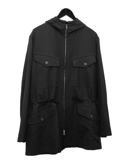 hooded field jacket black ∙ wool ∙ medium