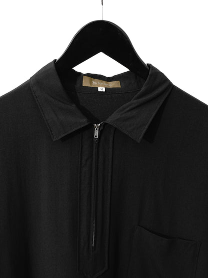 zip pullover shirt black ∙ rayon ∙ medium