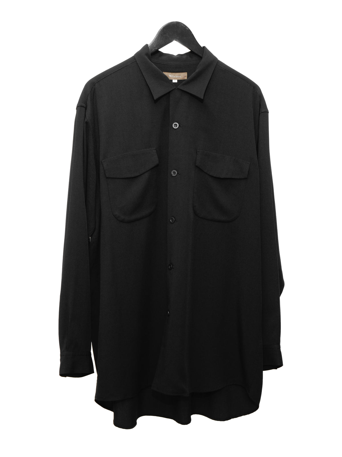 Open Collar Shirt Black