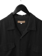 Open Collar Shirt Black