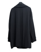 Convertible Collar Overcoat Black