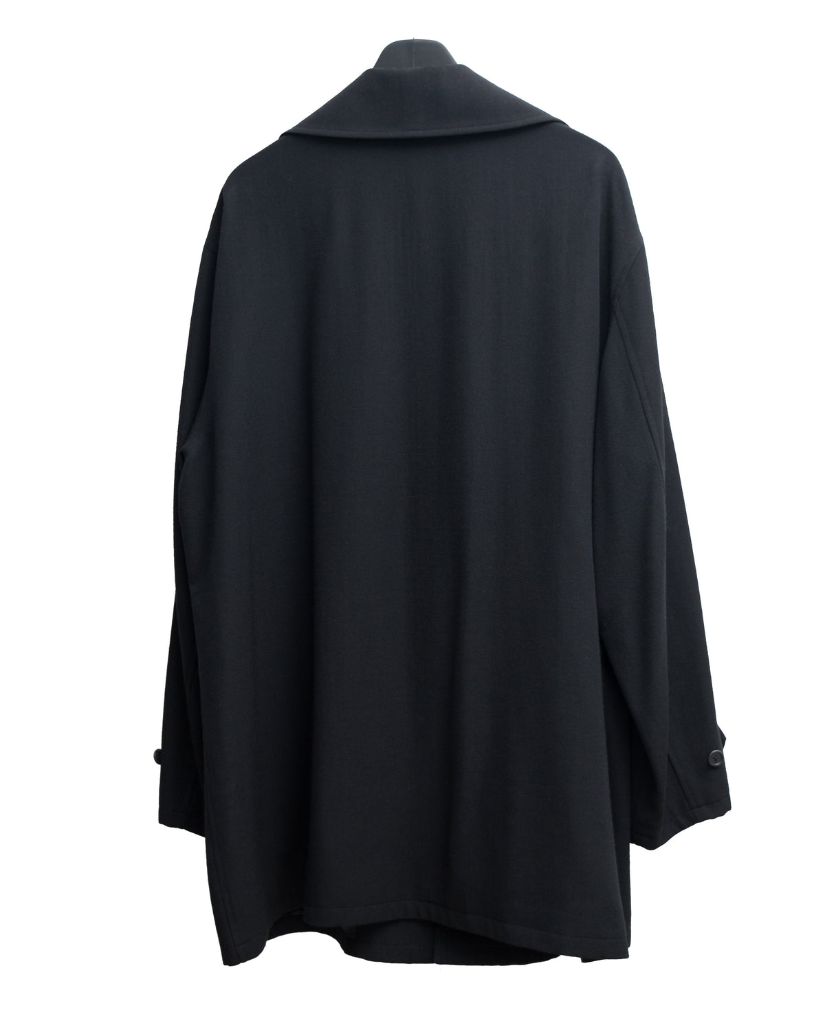Convertible Collar Overcoat Black