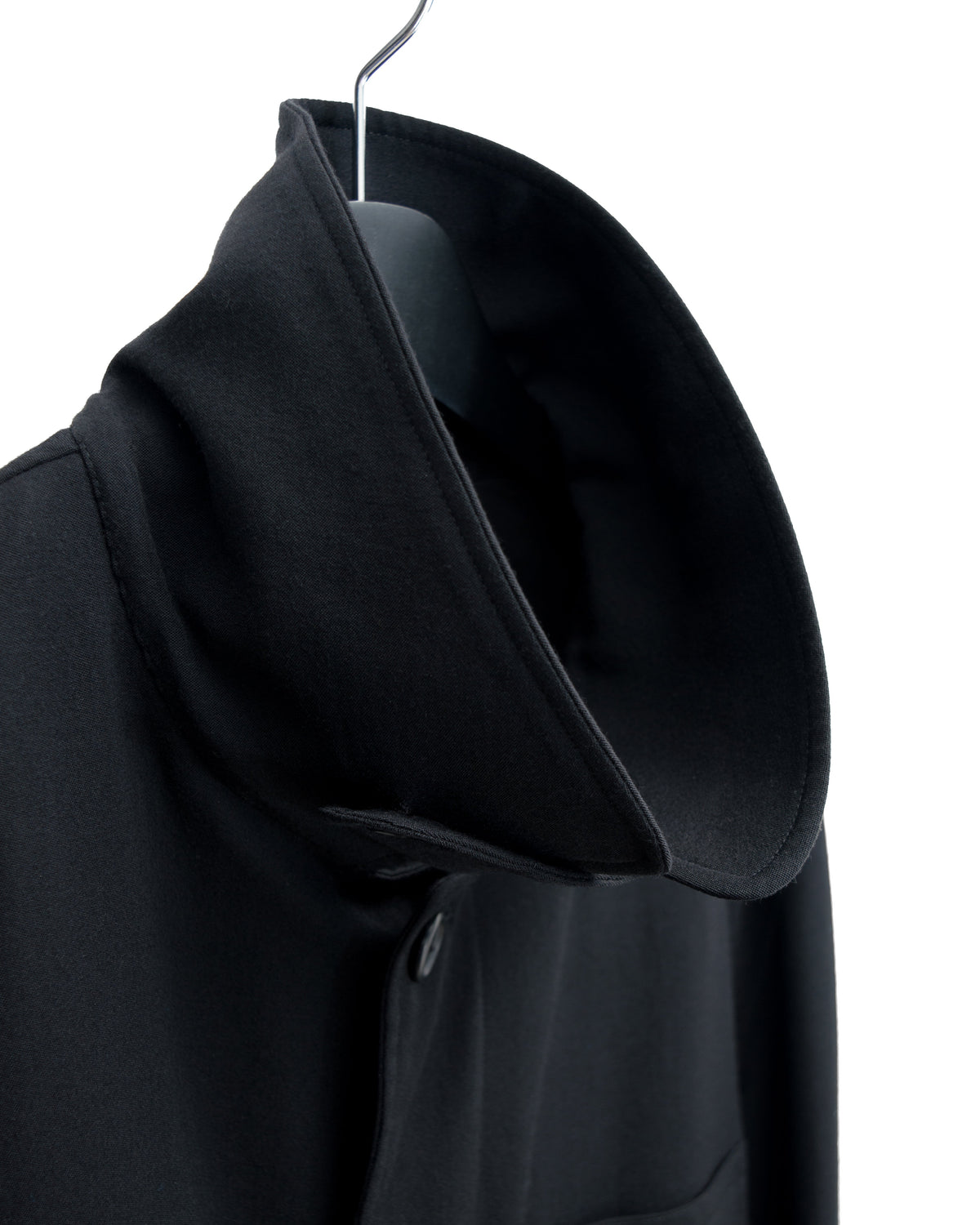 Convertible Collar Overcoat Black