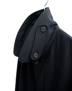 Convertible Collar Overcoat Black