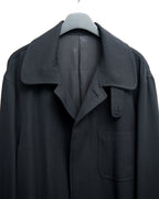 Convertible Collar Overcoat Black
