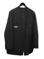 Collarless Zip Jacket Black