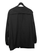 Collarless Zip Jacket Black