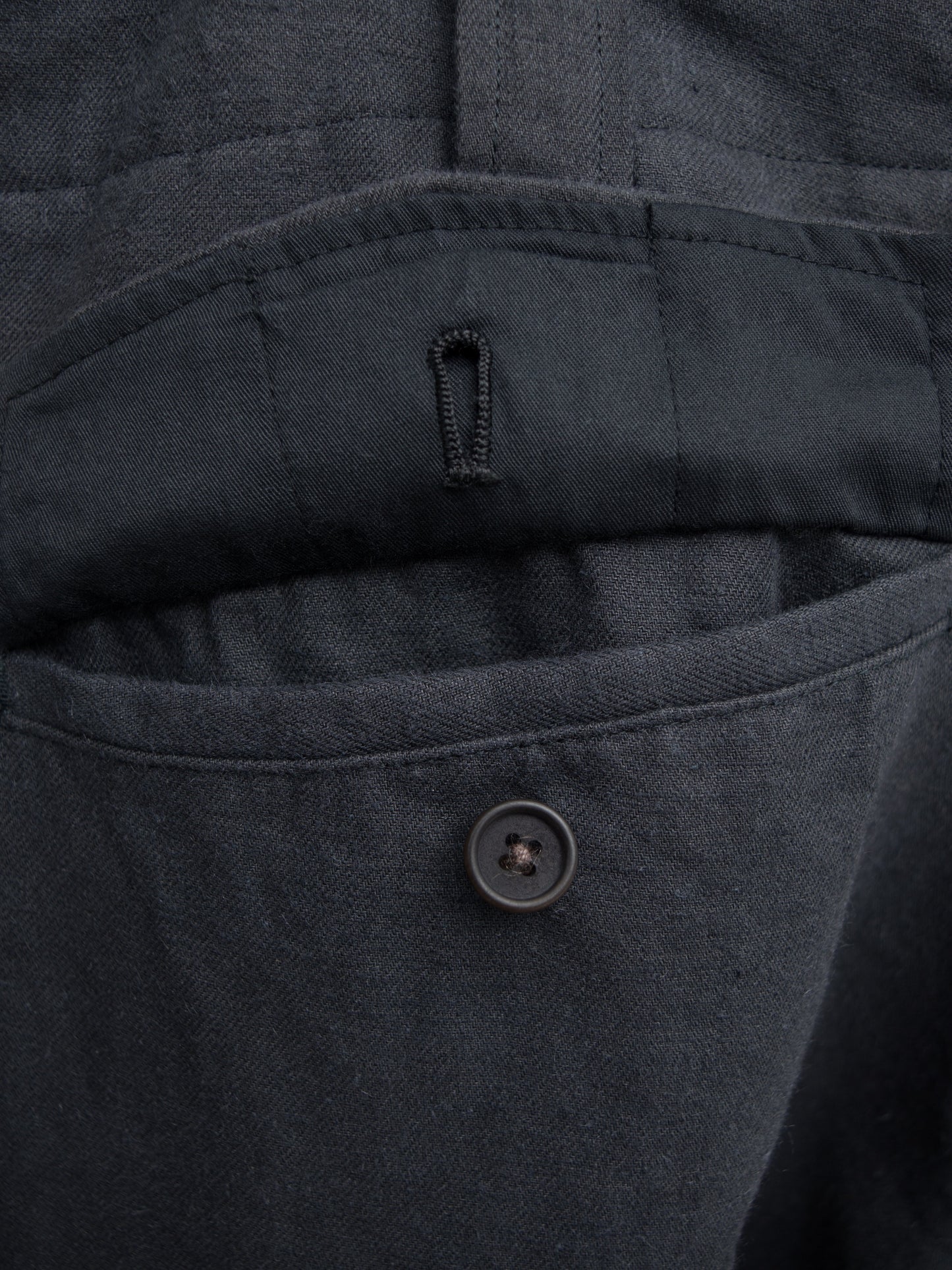 wide cargo pants dark grey ∙ linen cotton ∙ small