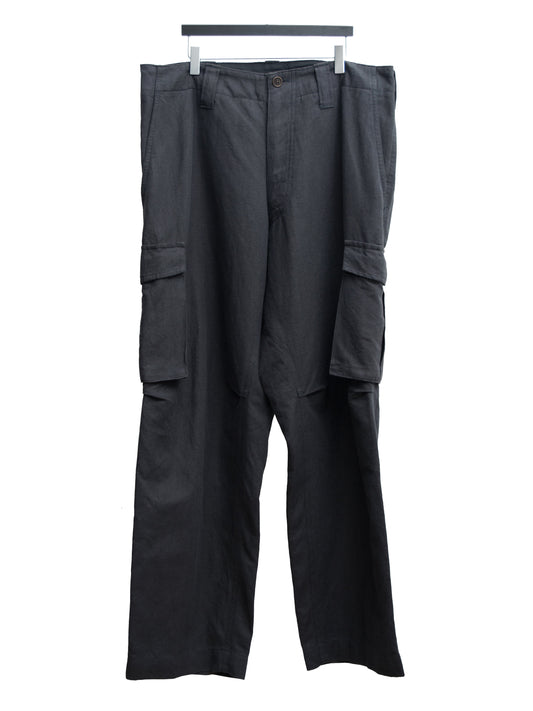 wide cargo pants dark grey ∙ linen cotton ∙ small