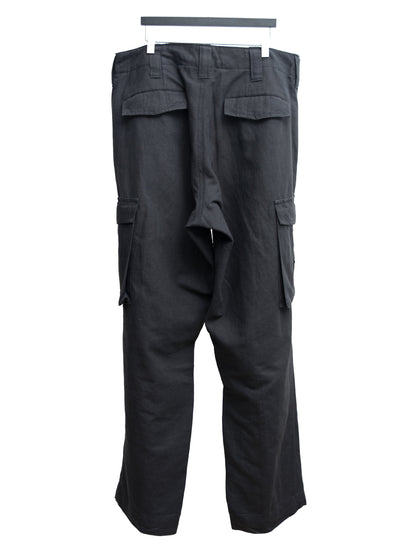 wide cargo pants dark grey ∙ linen cotton ∙ small