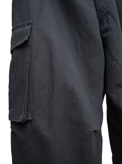 wide cargo pants dark grey ∙ linen cotton ∙ small