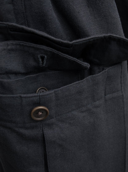 wide cargo pants dark grey ∙ linen cotton ∙ small