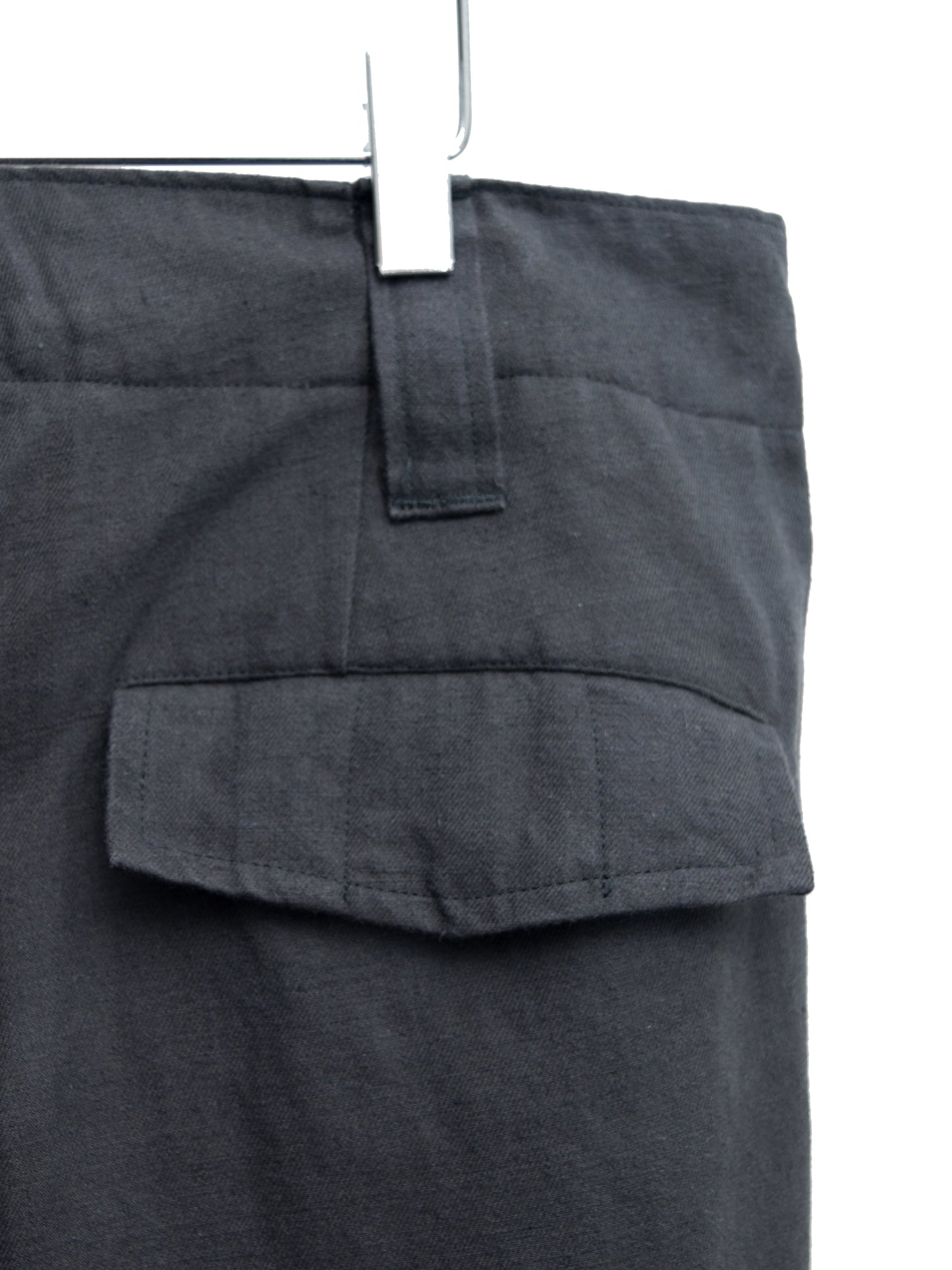 wide cargo pants dark grey ∙ linen cotton ∙ small